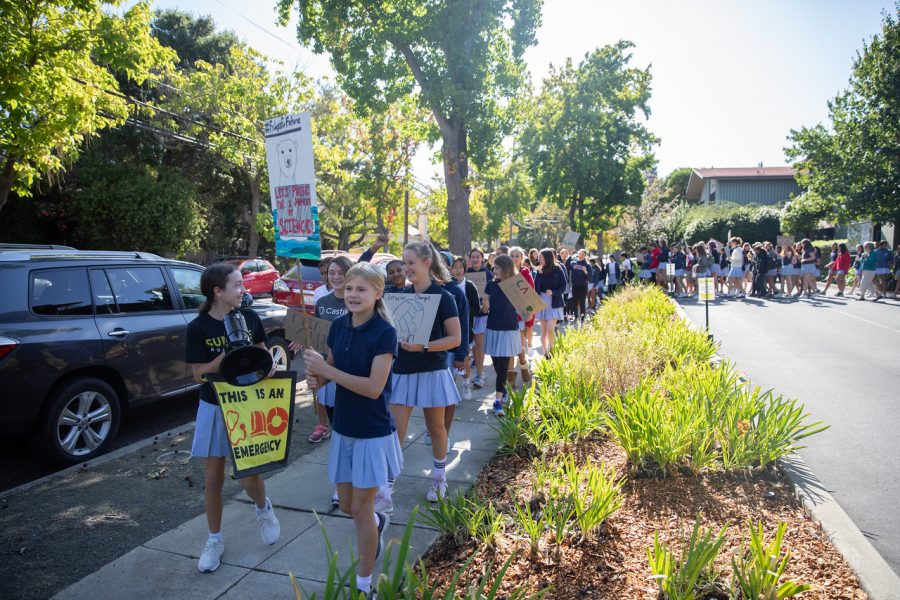 Students marched around campus during Castillejas 2019 Global Climate Strike Walkout