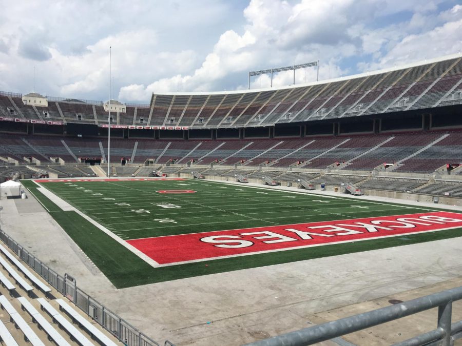 The Ohio State football stadium is practically desolate during the months of quarantine