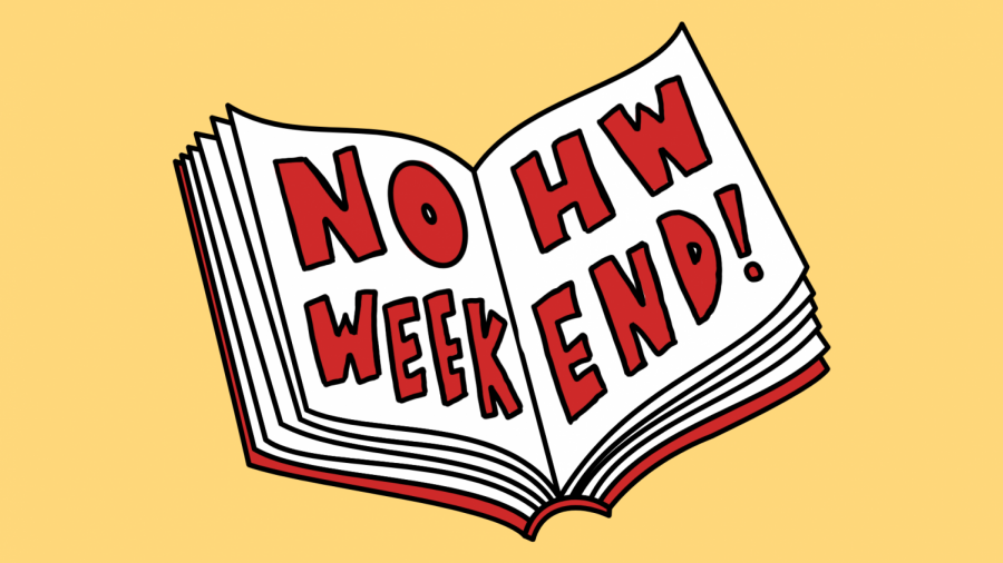 Three no-homework weekends are currently scheduled for the 2021-22 school year.