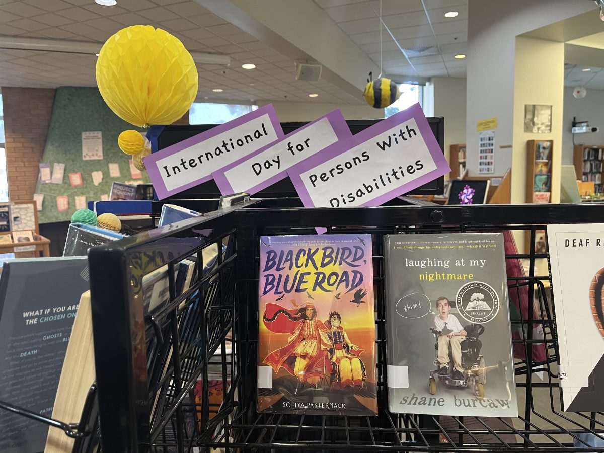 The library display for International Day for Persons with Disabilities.