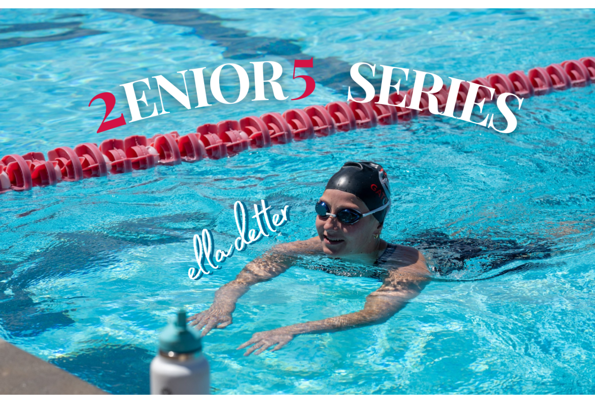 Ella Detter ’25 pictured swimming in the Casti pool.